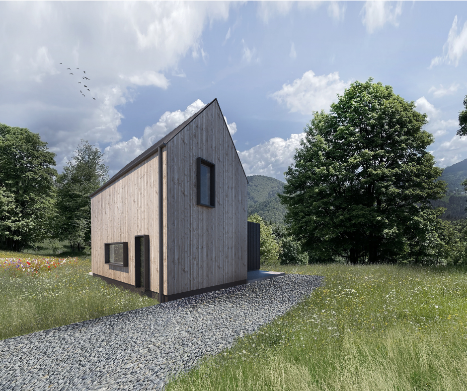 Domek Marysia 08, producent domów modułowych w technologii drewnianej. Projekt budynku 08